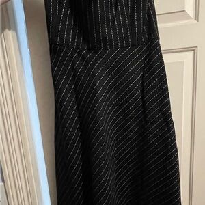 Banana Republic Black and White Strapless A-Line Dress